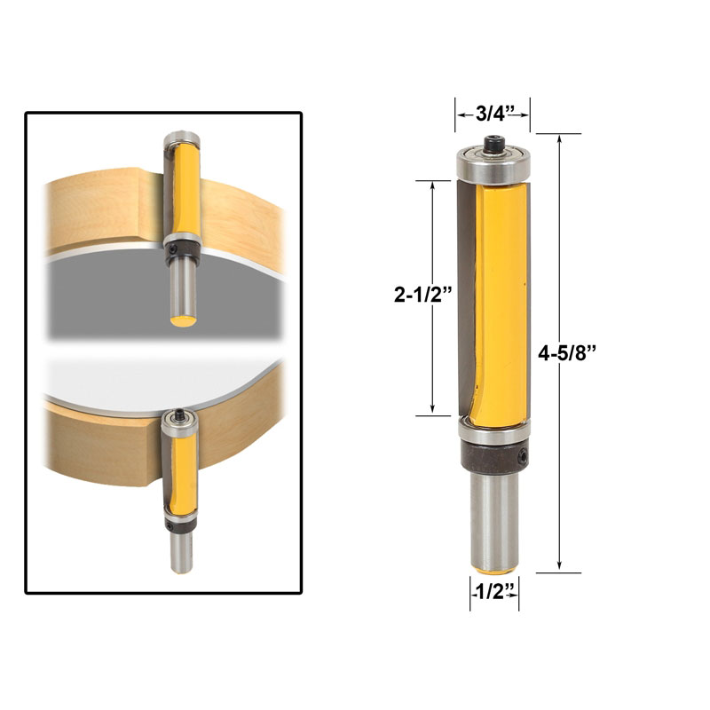 2-1/2" Cutter Top & Bottom Bearing Pattern/Flush Trim Router Bit