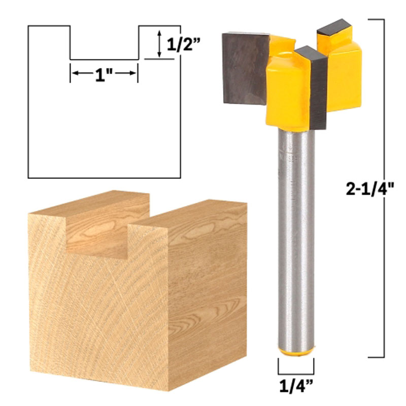 Spoilboard Surfacing 1" Diameter 1/4" Shank Router Bit